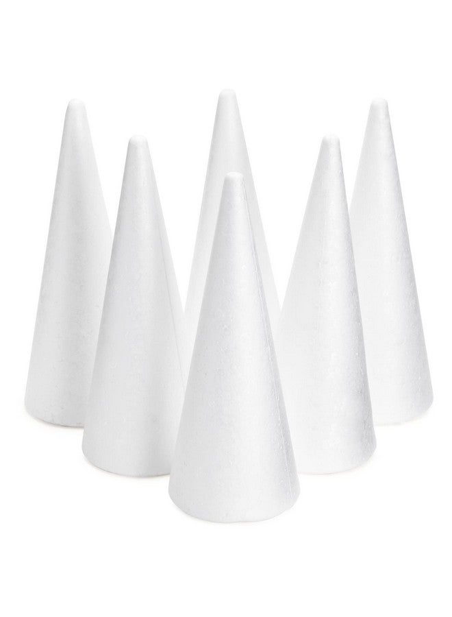 Bright Creations 6 Pack Foam Cones for Crafts, DIY Art Projects, Handmade Gnomes, Trees, Holiday Decorations (3.8 x 9.5 in) - Craft Cones - Foam Tree Cones - Image 1