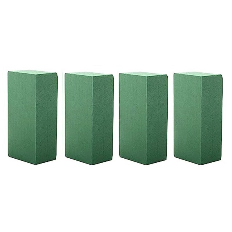Mb Traders Floral Products, Wet and Dry Floral Foam Blocks Flower Arrangement Kit for Fresh or Silk Artificial Flowers Premium Green (9"L x 3.1"W x 4.3"H; Pack of 4)  - Image 1