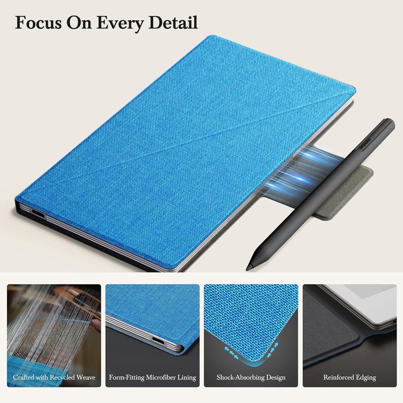 Ayotu Case for Remarkable Paper Pro Move, Mosaic Weave Folio with Pen Holder Fold into the Back, Auto Wake/Sleep,Microfiber Lining,Flip Design,Strong Magnet(Cobalt Blue) - Image 2