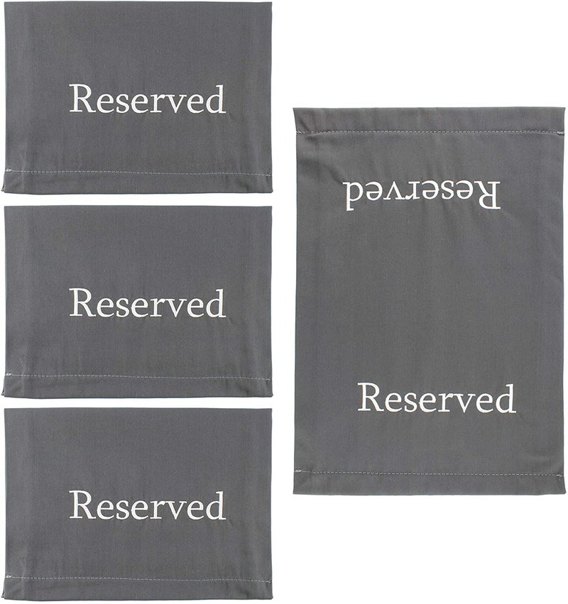 Darware Darware Reserved ChairPew Cloths 4Pack Gray Reserved Signs for Pews Chairs and Events 