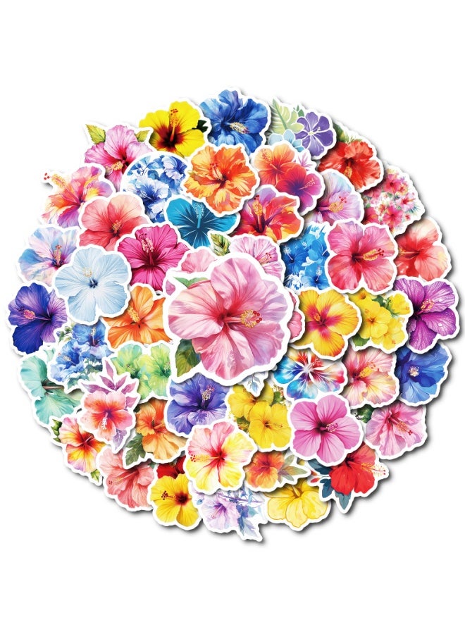 NIBEMINENT 50 Pcs Various Flowers Deco Kit Waterproof Stickers, High Definition Printing Bright Colors, Suitable for Laptop Skateboard Luggage Water Bottle Guitar DIY - Image 1