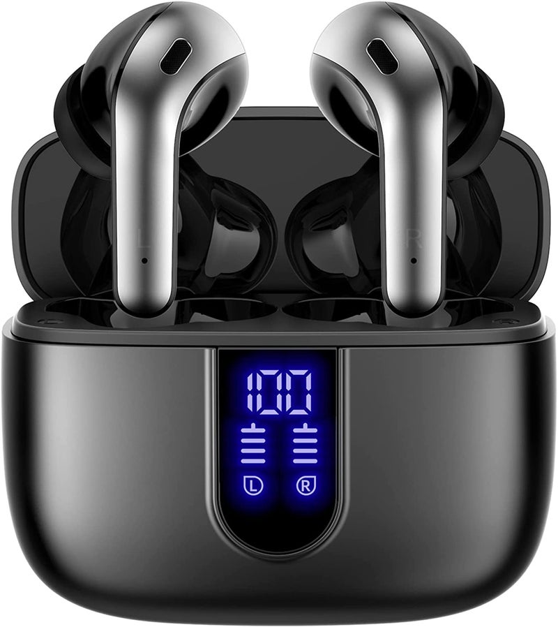 TAGRY Bluetooth Headphones True Wireless Earbuds 60H Playback LED Power Display Earphones with Wireless Charging Case IPX5 Waterproof in-Ear Ear buds with Mic for TV Smart Phone Laptop Computer Sports - Image 1