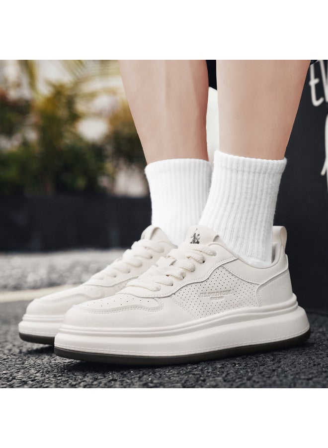 U.S. Polo Assn. Autumn Versatile Casual Sneakers Comfortable Breathable Thick-soled White Shoes Men - Image 4