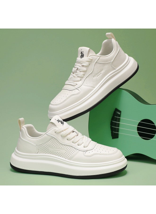 U.S. Polo Assn. Autumn Versatile Casual Sneakers Comfortable Breathable Thick-soled White Shoes Men - Image 2