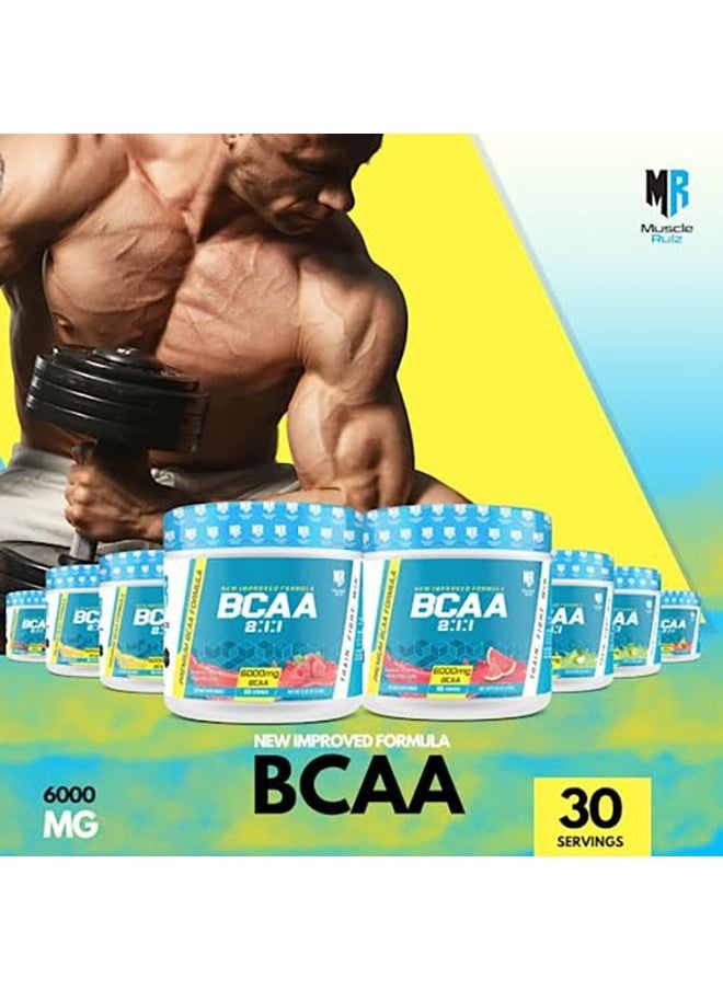 Muscle Rulz Muscle Rulz BCAA+B6-6000mg BCAA - 30 Servings (Watermelon)  - Image 4
