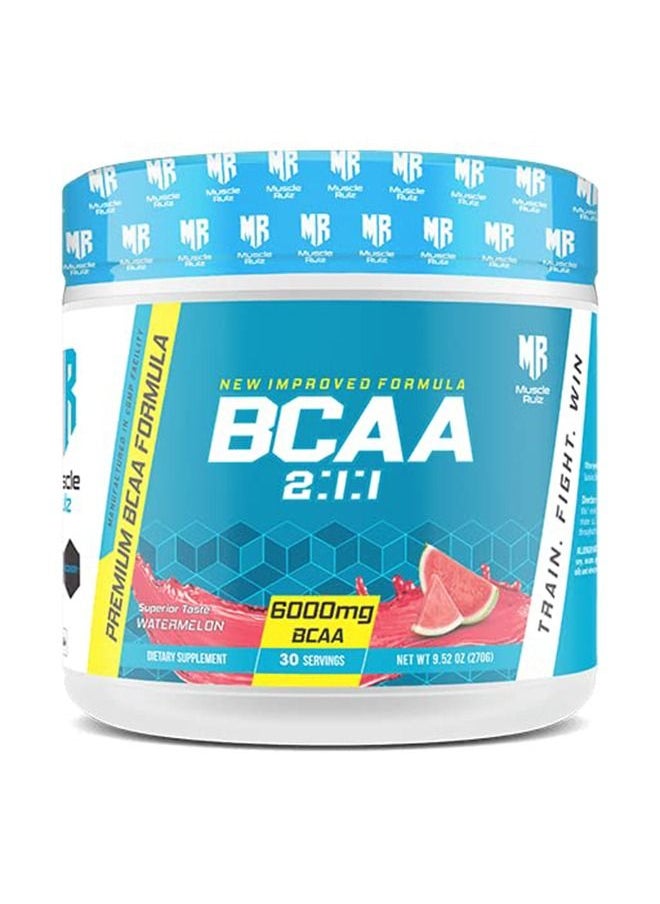 Muscle Rulz Muscle Rulz BCAA+B6-6000mg BCAA - 30 Servings (Watermelon)  - Image 1