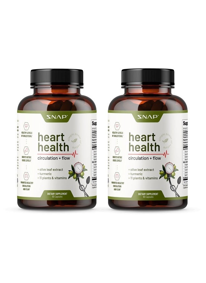 SNAP SUPPLEMENTS Heart Health Supplements and Blood Circulation Supplements, 180 Capsules  - Image 1