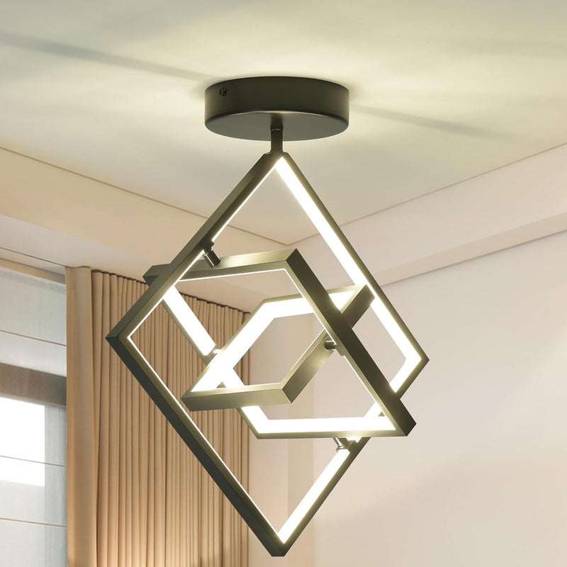 مصباح ممر ، بقوة 48 واط، لون أسود، من نوع مثبت في السقف؛ أضواء مطبخ بتقنية LED حديثة، للردهة، غرفة النوم، الشرفة، والممر، والسلم. - Image 1
