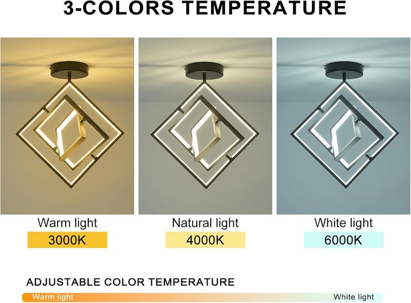مصباح ممر ، بقوة 48 واط، لون أسود، من نوع مثبت في السقف؛ أضواء مطبخ بتقنية LED حديثة، للردهة، غرفة النوم، الشرفة، والممر، والسلم. - Image 5