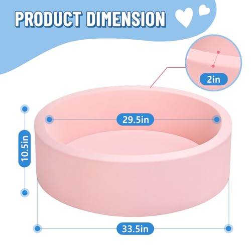 Wilwolfer Foam Ball Pit for Toddlers, Large Baby Ball Pit for Babies with Soft Memory Sponge, Indoor Outdoor Baby Playpen, Kids Play Ball Pool, Gift Toys for Infants Boys and Girls (Pink, NO Balls) - Image 2
