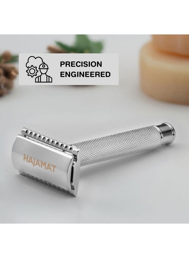 HAJAMAT Scythe Double Edge Safety Razor For Men| Stainless Steel Shaving Razor For Men | Classic Single Blade Razor | Traditional Closed Comb Metal Razor| Chrome Finish | Fits All Double Edge Blades - Image 3