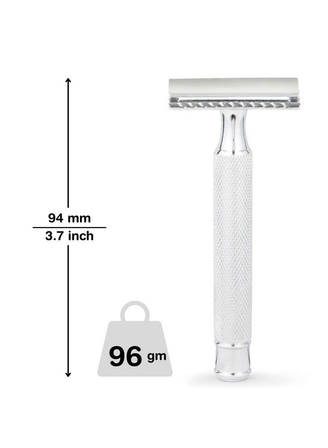 HAJAMAT Scythe Double Edge Safety Razor For Men| Stainless Steel Shaving Razor For Men | Classic Single Blade Razor | Traditional Closed Comb Metal Razor| Chrome Finish | Fits All Double Edge Blades - Image 2