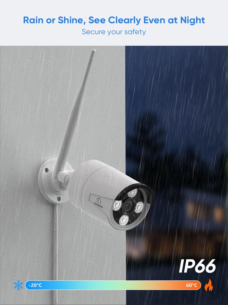 SANNCE 16CH 4K NVR Wireless Security Camera System with 4 * 8MP IP66 Waterproof Surveillance IP Cameras, 2TB HDD Storage, Dual-Band WiFi, H.264+ Video Coding, Night Vision - Image 5