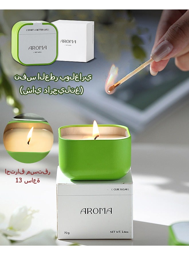 Beyond Essential Oils Scented Candle, White tea fragrance Natural Soy Aromatherapy Candle, Fragrance Candle Elegant Relaxation Gift (Green) - Image 1