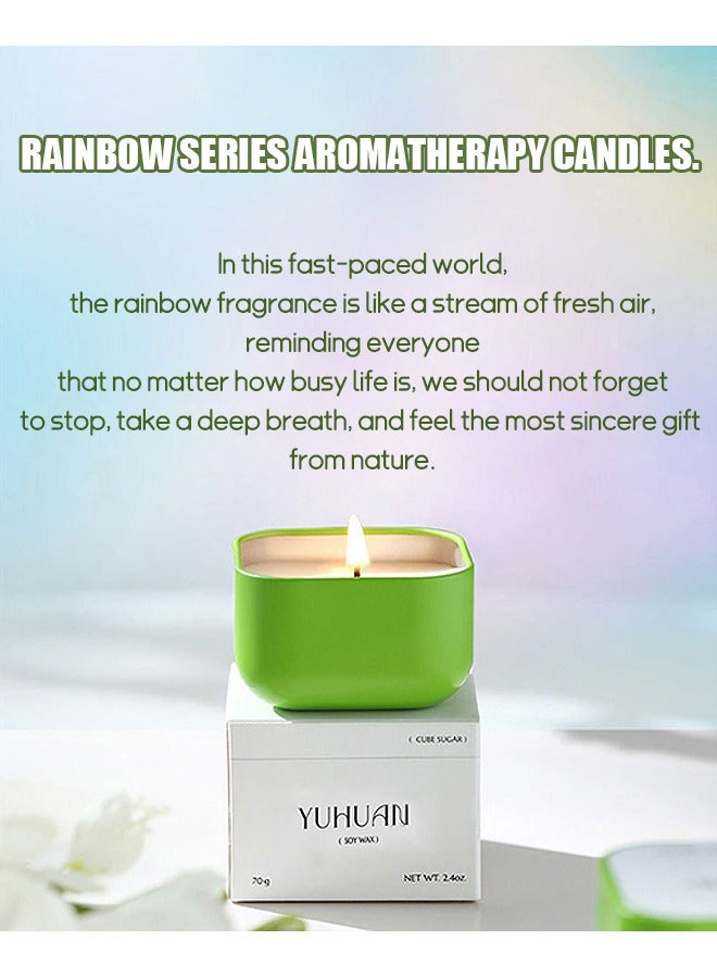 Beyond Essential Oils Scented Candle, White tea fragrance Natural Soy Aromatherapy Candle, Fragrance Candle Elegant Relaxation Gift (Green) - Image 5