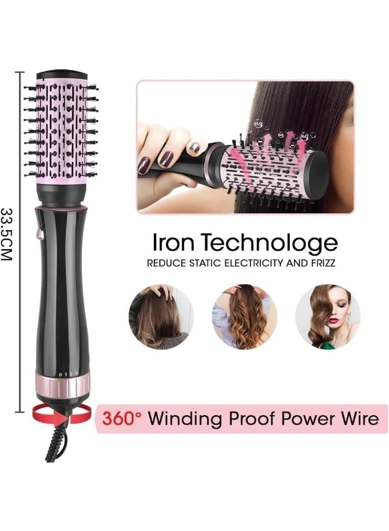 فرشاة فرد الشعر الكهربائية | مجفف شعر، مصفف شعر، مكواة فرد وتجعيد مع فرش متعددة، مجفف شعر احترافي بالهواء الساخن، مكواة شعر من سيراميك التورمالين مناسبة لجميع أنواع الشعر - Image 5