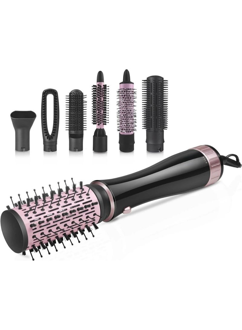 فرشاة فرد الشعر الكهربائية | مجفف شعر، مصفف شعر، مكواة فرد وتجعيد مع فرش متعددة، مجفف شعر احترافي بالهواء الساخن، مكواة شعر من سيراميك التورمالين مناسبة لجميع أنواع الشعر - Image 1