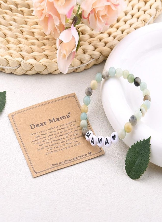 Sisadodo Mama Birthday Christmas Gifts for Mom Mother Natural Stone Beaded Bracelets for Mommy Thank You Gifts for Mama from Daughter Son I Love You Gift for Mom Bracelets for Women - Image 5