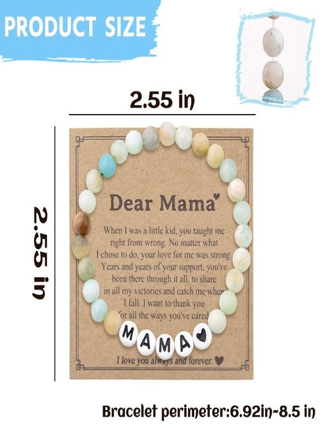 Sisadodo Mama Birthday Christmas Gifts for Mom Mother Natural Stone Beaded Bracelets for Mommy Thank You Gifts for Mama from Daughter Son I Love You Gift for Mom Bracelets for Women - Image 2