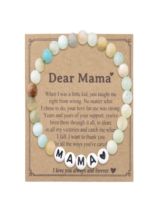 Sisadodo Mama Birthday Christmas Gifts for Mom Mother Natural Stone Beaded Bracelets for Mommy Thank You Gifts for Mama from Daughter Son I Love You Gift for Mom Bracelets for Women - Image 1