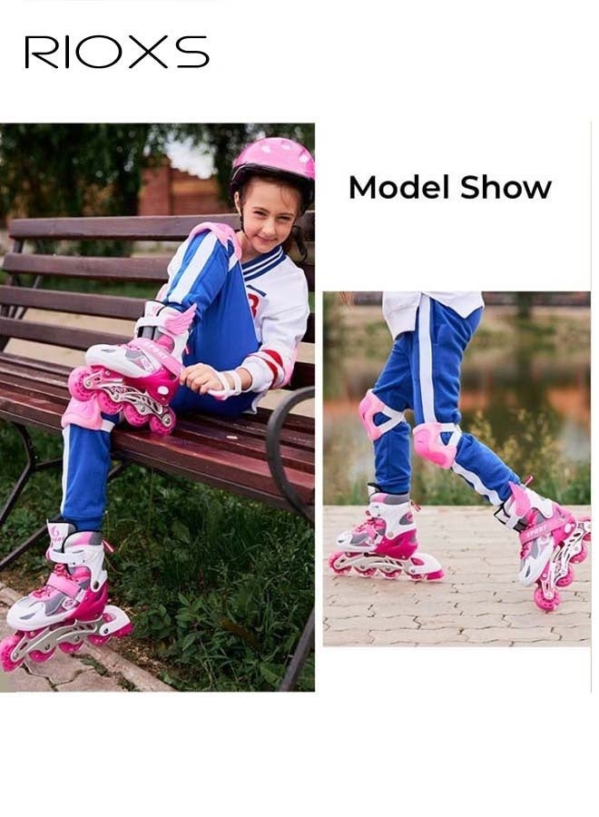 RIOXS Kids Rollerskates,Roller Skating Shoes For Girls,Professional Roller Inline Skates For Beginners,High Performance Roller Skates,Girls Blades Skate With Light-up Wheels,Speed Racing Skates For Outdoor Indoor - Image 5