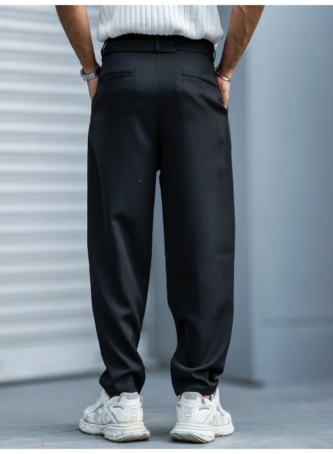 Maniac  Maniac Mens Solid Black Woven Fabric Trouser for Men | Best Price UAE
