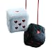 ORNALES Heart Shaped Vintage Embroidered Fuzzy Plush Dice Pair 3 Heart Shaped Hanging Dice Ornaments New Car Decorative Vintage Accessories for Car Interior Rearview MirrorBlack and White Color - Image 2