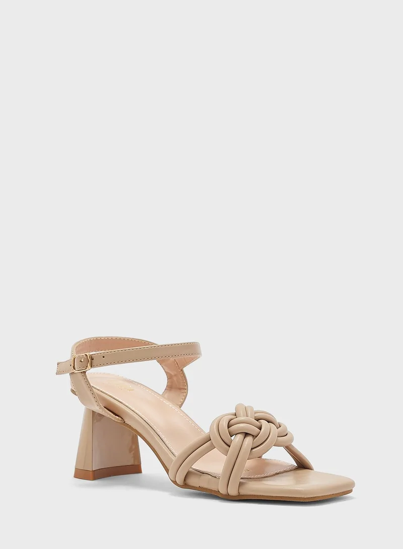 ELLA Square-Toe Strappy Sandals