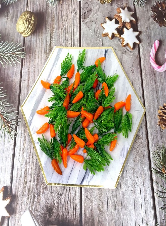 Honbay 60PCS Mini Plastic Artificial Carrots Ornament Fake Small Carrots Models Decorative Bunny Carrots Vegetable for DIY Crafts Easter Party Home Decor Photo Props - Image 4