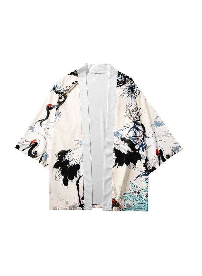 Loquat New China-Chic Element 3D Printing Cardigan Loose Men's Cape - Image 2