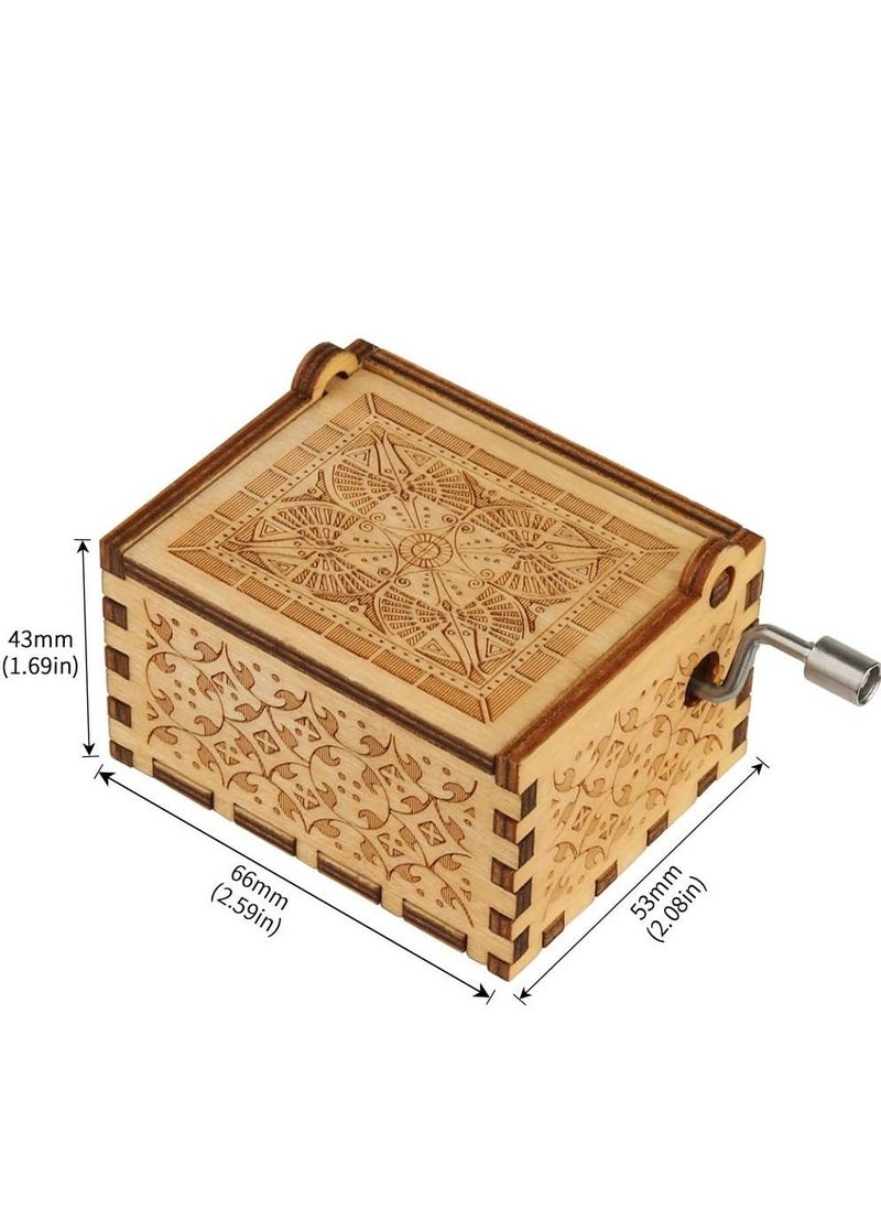 KASTWAVE Music Box Wood Personalizable Music Box, You are My Sunshine Laser Engraved Vintage Wooden Sunshine Musical Box Gifts for Birthday (u are My Sunshine, Small)  - Image 3