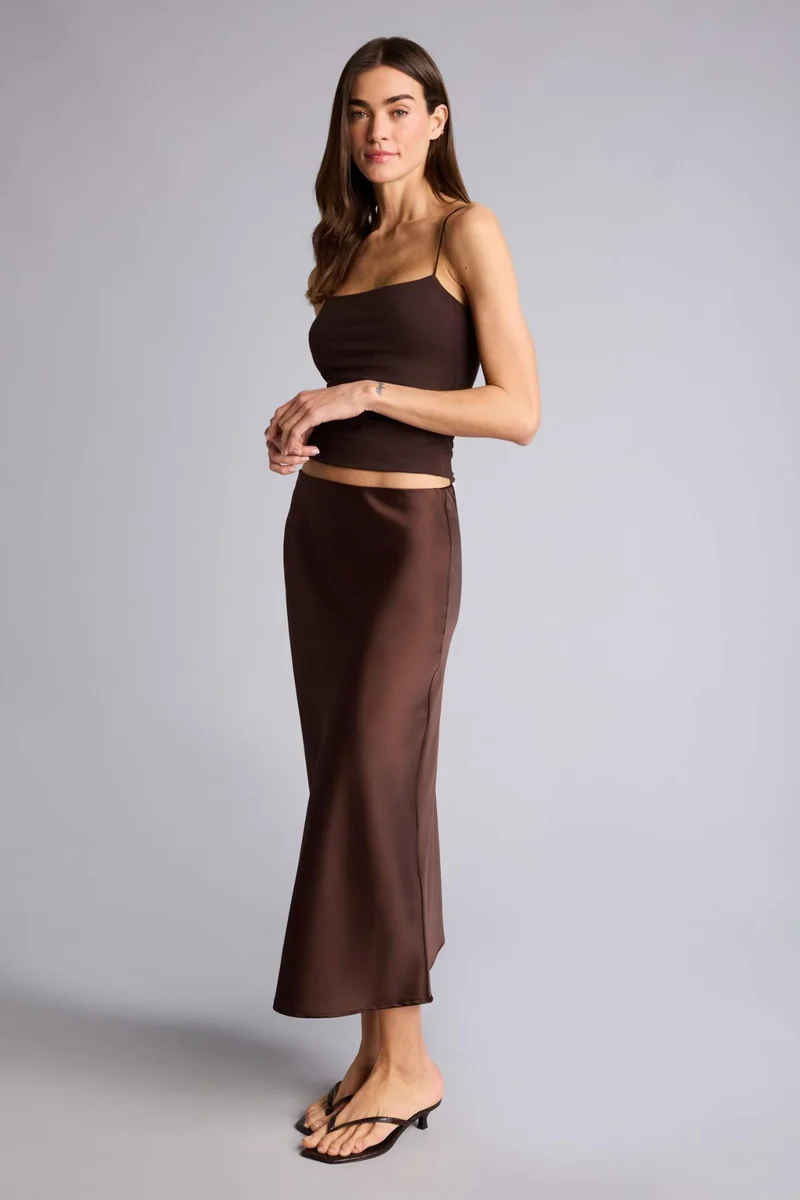 ديفاكتو A-Line Satin Skirt