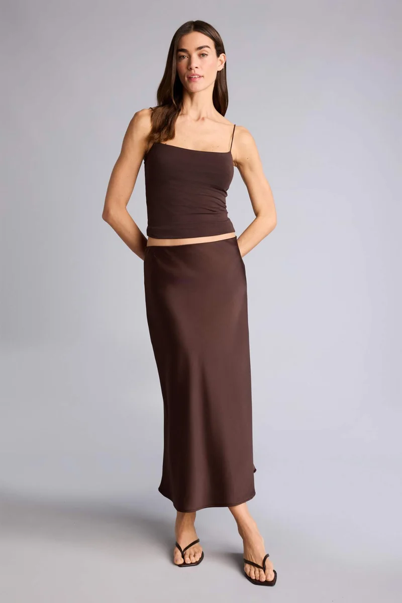 ديفاكتو A-Line Satin Skirt