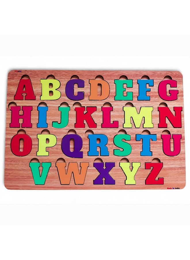 Fiddlys Wooden Educational Puzzle, Alphabet Shapes and Numbers Learning Toy (Alphabet) - Image 1