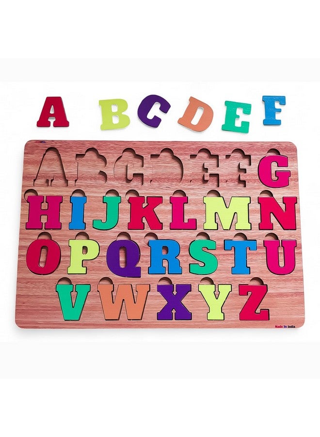Fiddlys Wooden Educational Puzzle, Alphabet Shapes and Numbers Learning Toy (Alphabet) - Image 3