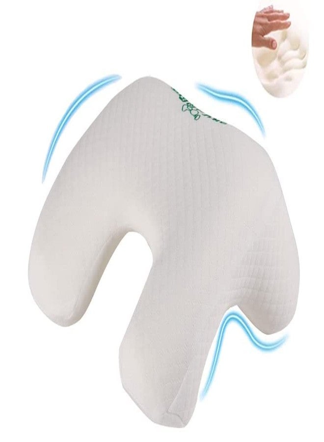 BIGANT Big Ant Travel Neck Pillow 100% Memory Foam Neck Pillow, Travel Pillow for Airplanes, Car, Camping, Office, School, Head Neck Pillow Soft Sleep Desk Nap Pillow with Breathable Cover (White) - Image 1
