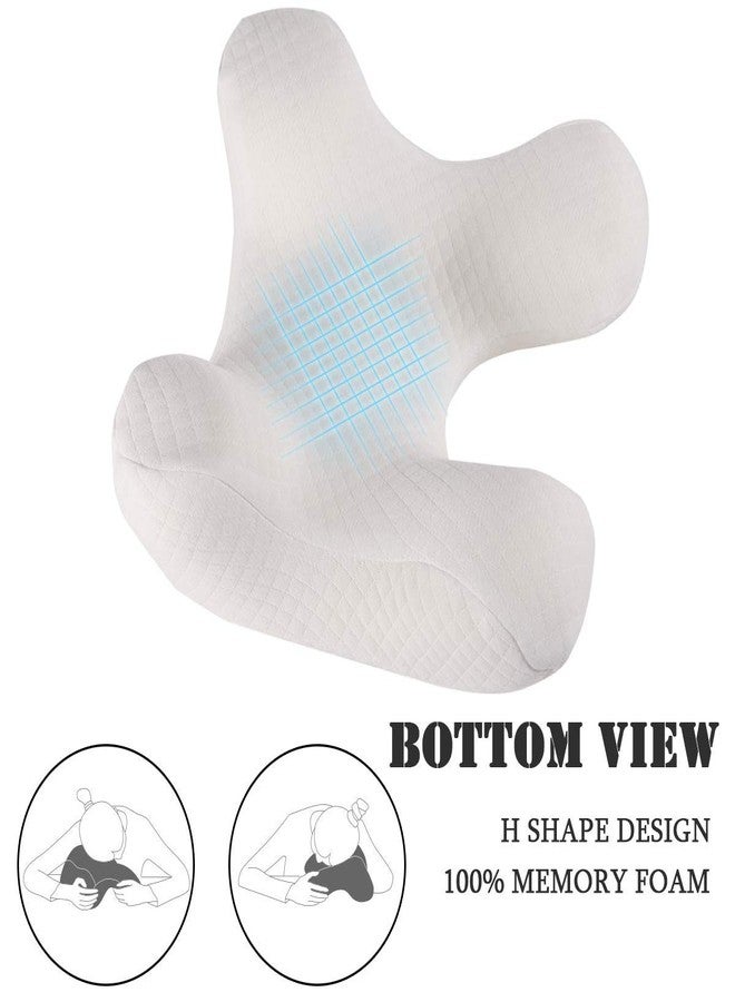BIGANT Big Ant Travel Neck Pillow 100% Memory Foam Neck Pillow, Travel Pillow for Airplanes, Car, Camping, Office, School, Head Neck Pillow Soft Sleep Desk Nap Pillow with Breathable Cover (White) - Image 4