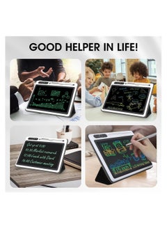 Generic LCD Writing Tablet, 10 Inch Colorful Kids Drawing Tablet, Electronic Writing Board Drawing Tablet with Faux Leather Case Handwriting Board for Work Study Daily Notes  - Image 5