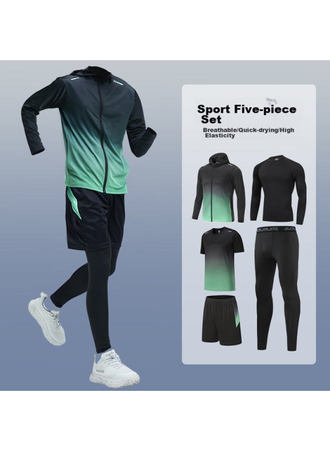 Buruite Fitness Clothing For Men, Running Sports Set, Basketball Quick-dry High-elasticity Cycling Training Morning Run Tight-fitting Badminton Outfit - Image 1