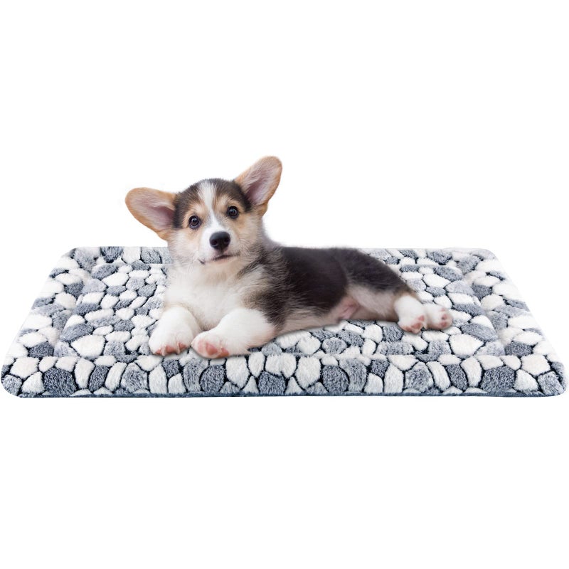 VANKEAN Dog Crate Pad Bed Mat Reversible (Cool & Warm), Sleeping Mat Dog Bed for Crate for Small Dogs and Cats, Machine Washable Crate Beds, Grey - Image 1