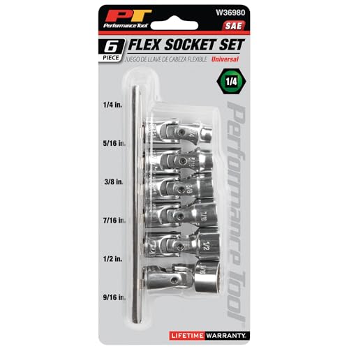 Performance Tool W36980 1/4-Inch Drive SAE 6 Piece Flex Socket Set - Image 3