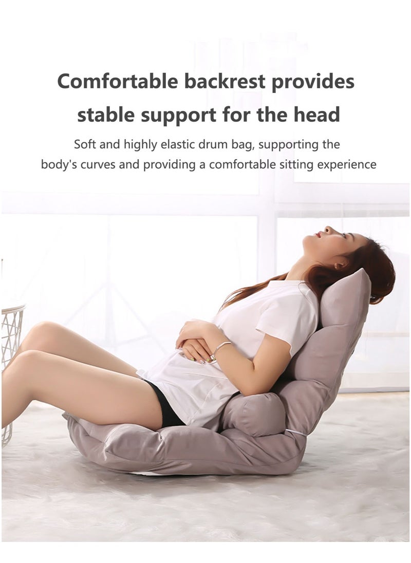 Arabest - Folding Lazy Sofa Adjustable Lounge Chair, Floor Chair with Adjustable Back Support,Gaming Floor Chair,Floor Balcony Bay Window Leisure Legless Small Sofa Bed Back Chair - Image 1