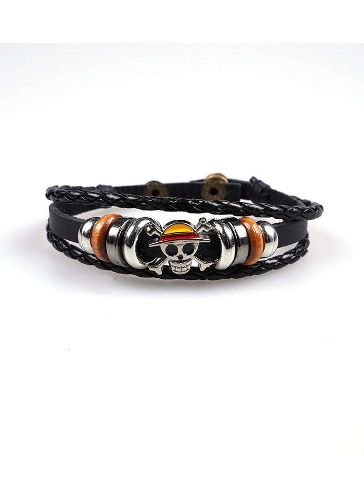 Anime Periphery One Piece Student Handwoven Leather Bracelet - Image 1