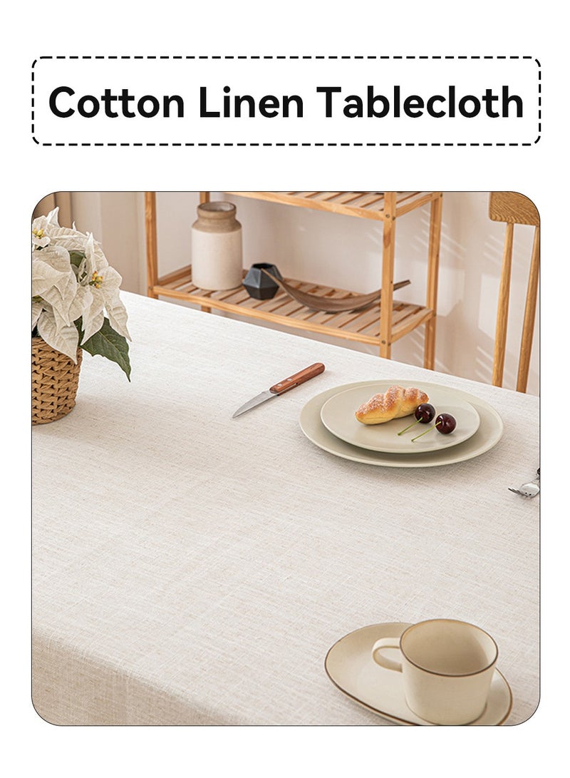 LEOKOR Rectangle Cotton Linen Tablecloths Dust-Proof Shrink-Proof  Table Cloth 140*200CM - Image 3