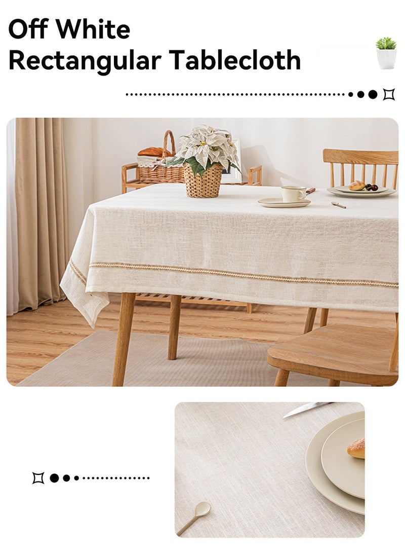 LEOKOR Rectangle Cotton Linen Tablecloths Dust-Proof Shrink-Proof  Table Cloth 140*200CM - Image 4