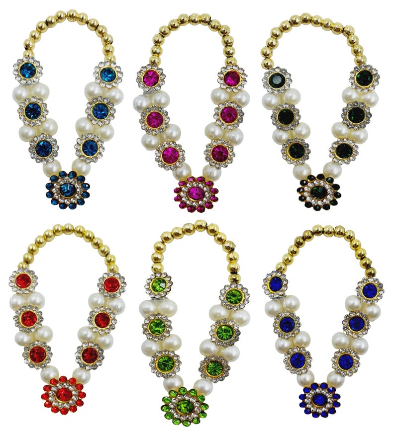 ARTISKRITI Small Multi Jarkan Mala for God Idol Murti Mala Garland Haar for God Idols, Statue, Figurines, 7 cm - Image 5