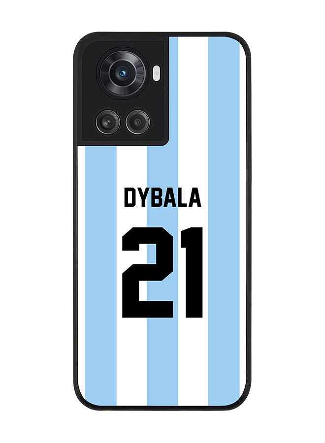 Stylizedd Rugged Black edge case for OnePlus 10R 5G/OnePlus Ace 5G Slim fit Soft Case Flexible Rubber Edges Anti Drop TPU Gel Thin Cover - Football Team - Argentina Player Name - Dybala - Image 1