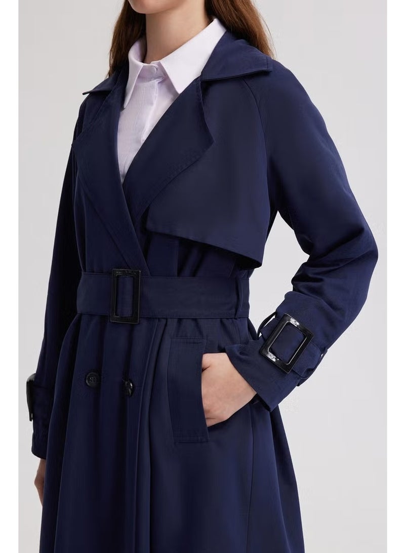 Touche Oversized Trench Coat with Buckle Detail - Image 3
