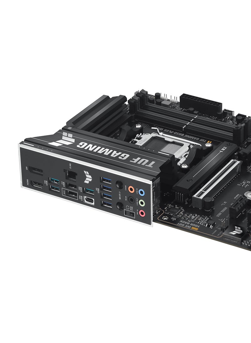 أسوس لوحة أم TUF GAMING B850-PLUS Wi-Fi ATX، مقبس AMD AM5، DDR5 (حتى 256GB)، PCIe 5.0، 3 x فتحات M.2، إيثرنت Realtek 2.5Gb، Wi-Fi 7، بلوتوث 5.4، 14+2+1 مراحل الطاقة، USB 20Gbps نوع-C، HDMI 2.1، DisplayPort، Aura Sync، BIOS FlashBack | 90MB1J30-M0EAY0 - Image 4