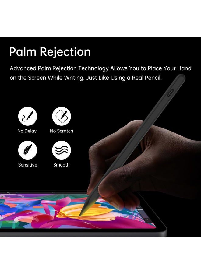iafer iPad Stylus Pen for Pencil 1st/2nd iPad A16 11/10/9/8/7/6th, Pro 12.9/11/13 M4, Air 3/4/5/M2/M3 with Palm Rejection, Tilt Sensitivity (Black-01) - Image 5